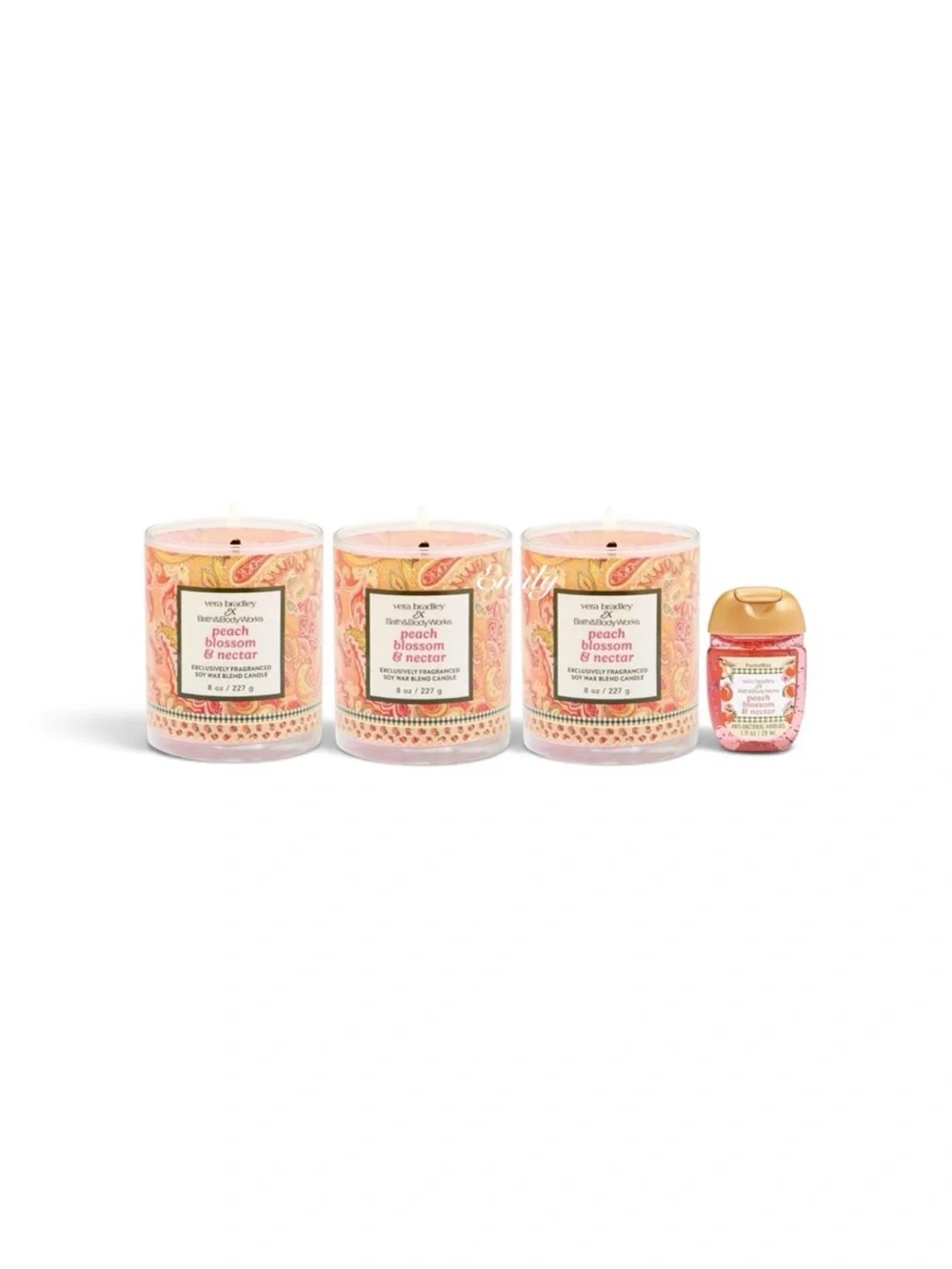 Vera Bradley X BBW PEACH BLOSSOMS NECTAR Limited Edition Candle Set